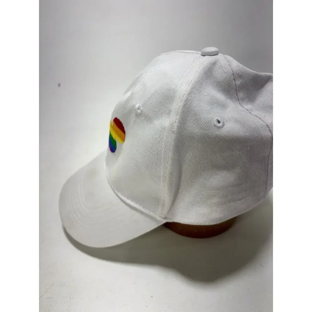 Disney Pride Collection Hat White Snapback Rainbow Mickey Mouse Embroidered